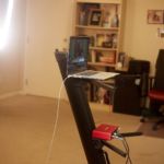 laptop recording Aaron Clift on keyboard at progstock